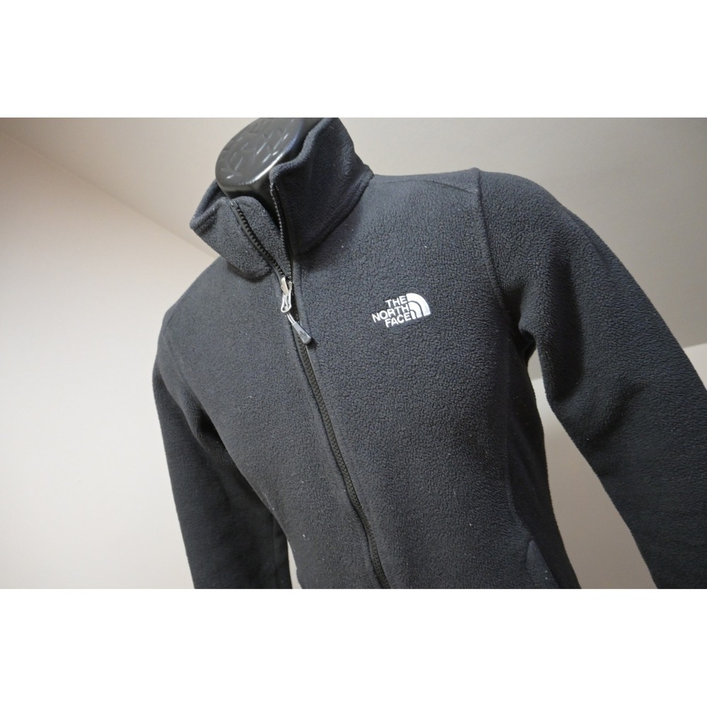 The North Face Fleece Jacket Women Small Black Full Zip Mock Neck Excellent